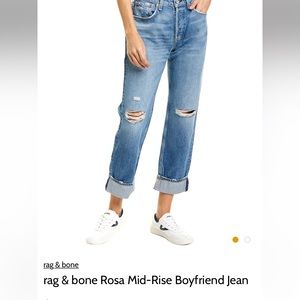 Rag & bone, Rosa mid rise boyfriend jeans in color Bristol size 30.